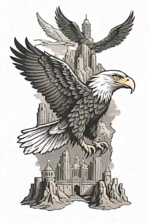 German Castle Africa Continent Bald Eagle Soaring