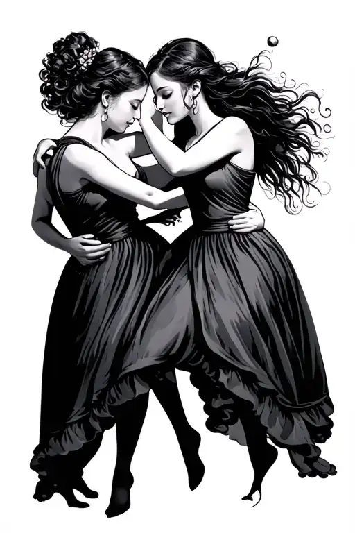 Mother Girls Dancing