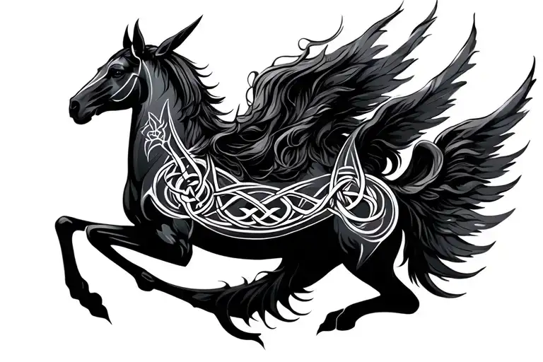 Sagittarius Gemini Zodiac Back Tattoo Celtic