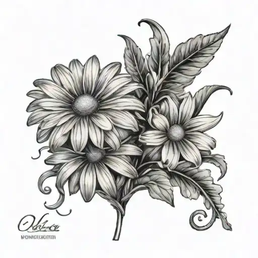 Daisy Flower With Octavia Written In The Stem Bouquet