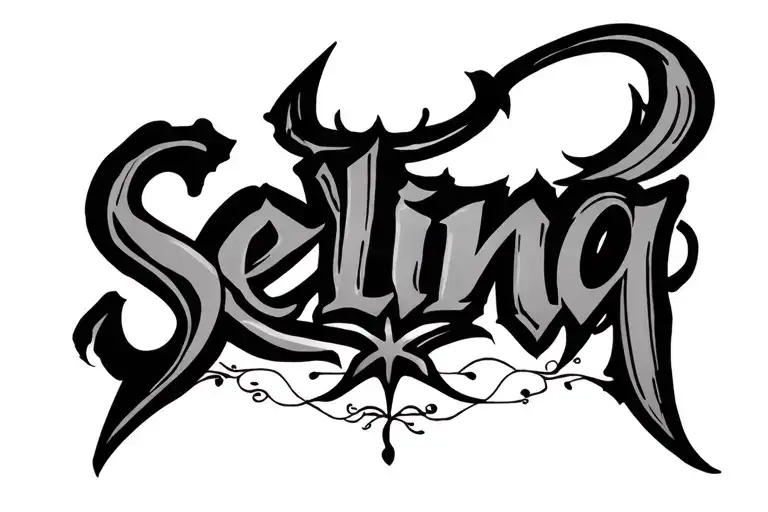 Selina Lettering Greatly Bent Over The Upper Abdomen
