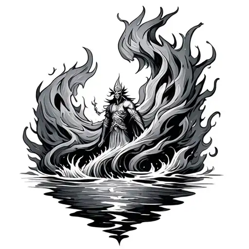 Little Fire Decendant Of Mars With Flowing Waters