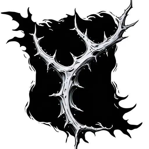 Thorn Tattoo With Nature And Water Flowing