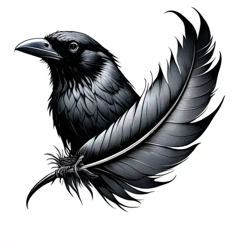 Nib With Raven Feather
