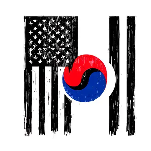 Korean American Flag Intertwined