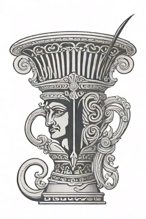 Greek Vase With Alien Head Design
