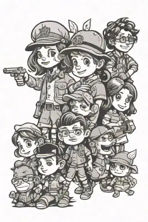 Mix Of British Kids Program Characters