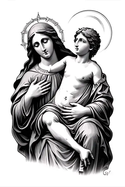 Virgin Mary Holding Jesus