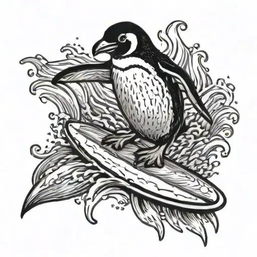 Penguin Surfing