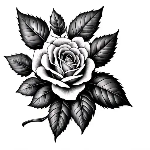 Vine Leaves And Rose Leaves Intertwined No Flowers