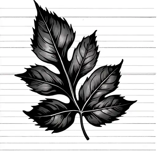 Picture Of A Leaf On A Piece Of Notebook Paper