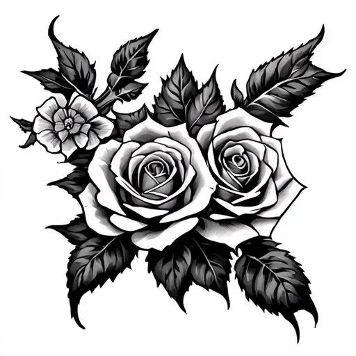 4 Roses And Gothic Cross