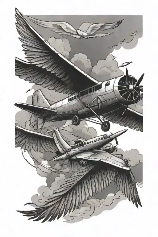 Airplane With Bird Wings