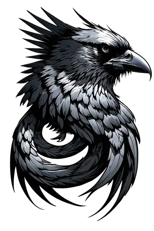 Raven Wing Coiled