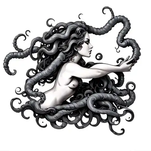 Sexy Medusa Black And Grey