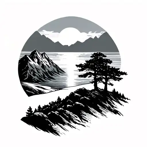 Les Alpes Sunset Scene