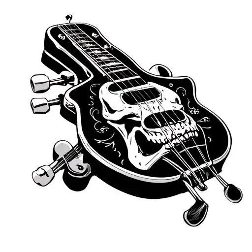 Headstock Guitar With Skull