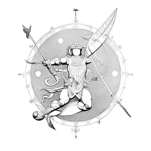 Protector Sagittarius Over Pisces