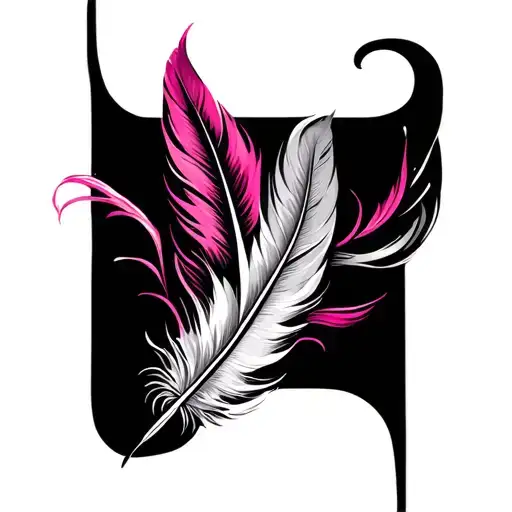 Infinite Pink Delicate Feather Symbol Of Freedom