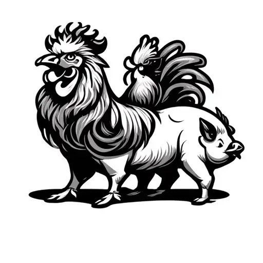 Chinese Zodiac Lion Rooster Pig