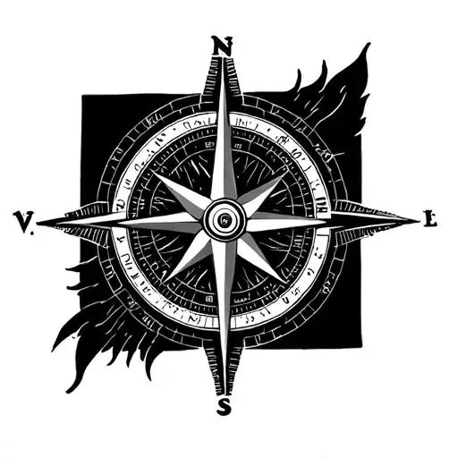 Wind Rose On A Compass
