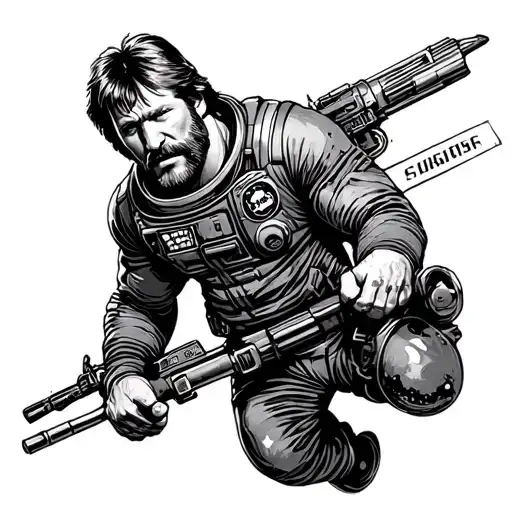 Chuck Norris In Space Themed