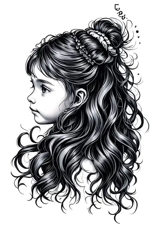 Little Girl Long Hair Cancer Zodiac Sign