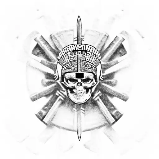 An Aztec Warrior That Is A Skeleton Holding A Shield