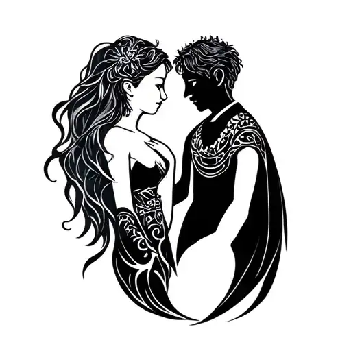 Girl And Boy In Symbol Symbol Symbol Combined