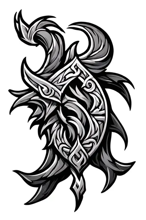Valhalla Symbol With Intricate Norse