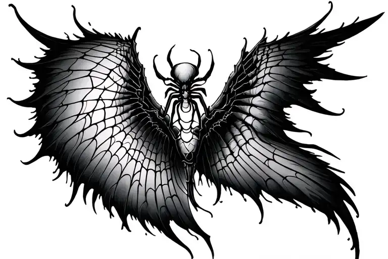 Wings Made Of Spider Webs Hanging