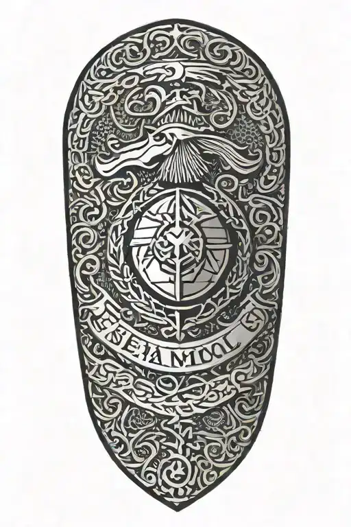 Shoulder Guard Chainmail Arm Sleeve With Usmc Emblem