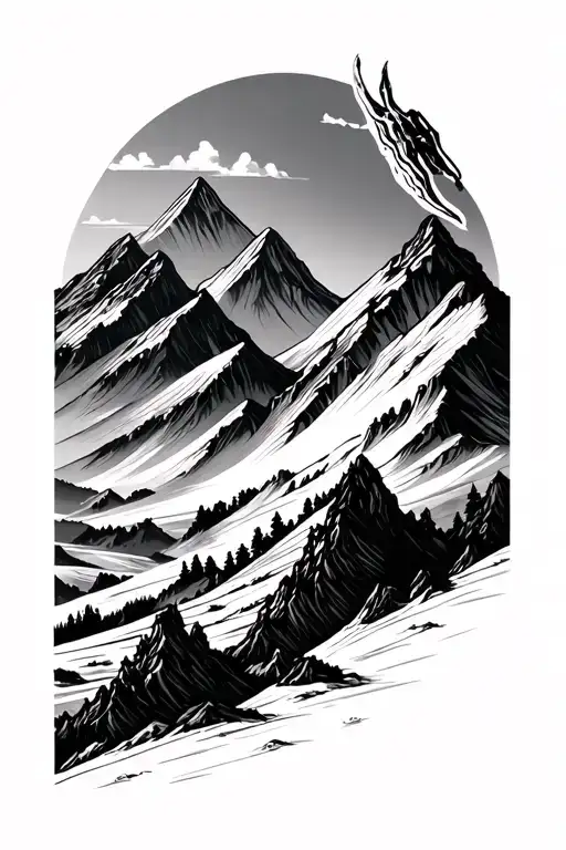 Mountain Landscape And Knife