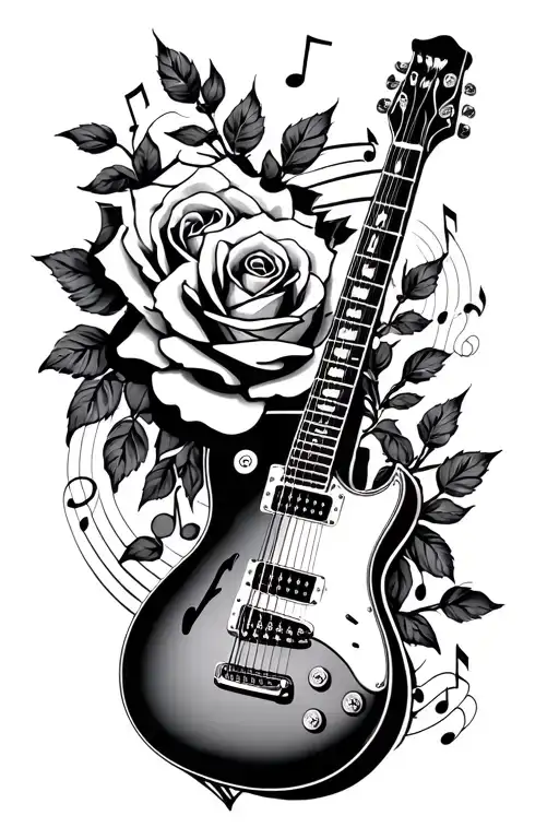 Guitar Roses Music Notes