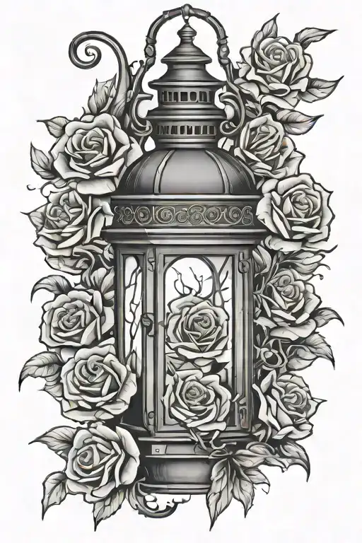 Halloween Lantern With Roses
