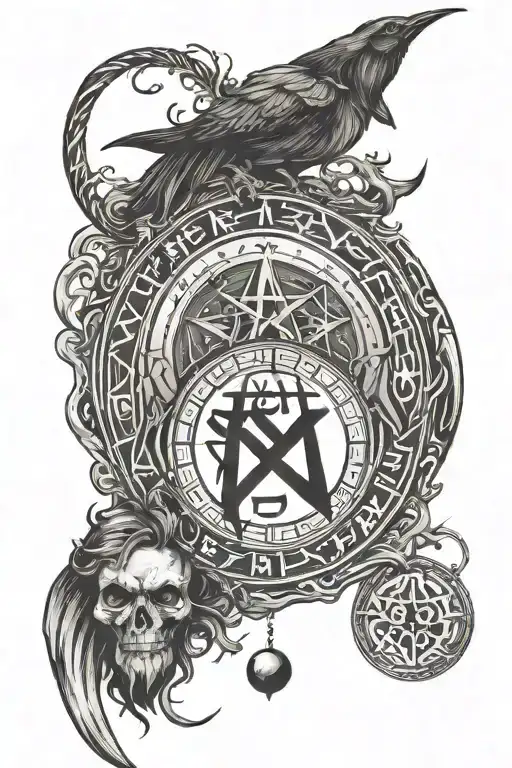 Witch Circle And Runes