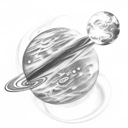 Minimalistic Planet Venus Tattoo With Viking Elementsodin