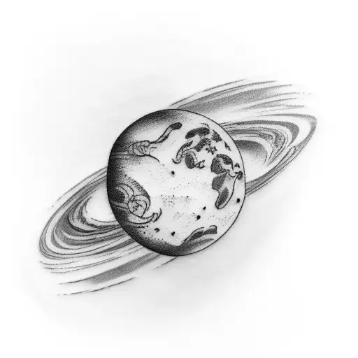 Planet Venus Tattoo In Non Perfect Circular Shape Minimalistic