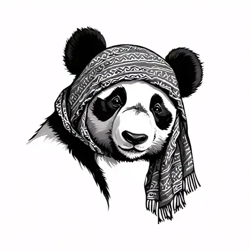 Panda Wearing A Keffiyeh