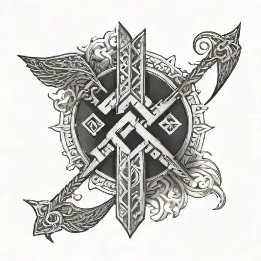 Line Of Nordic Runes