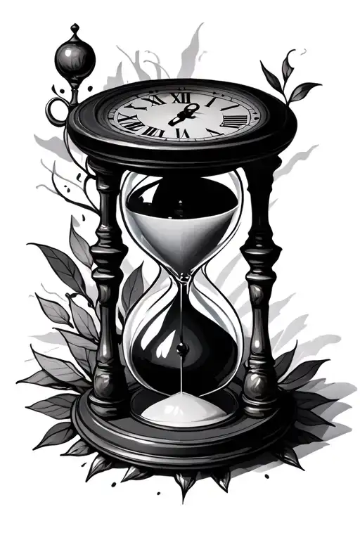 Hourglass With Clock Face