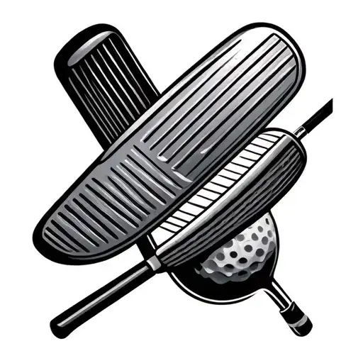 Golf Club Made Out And Symbols