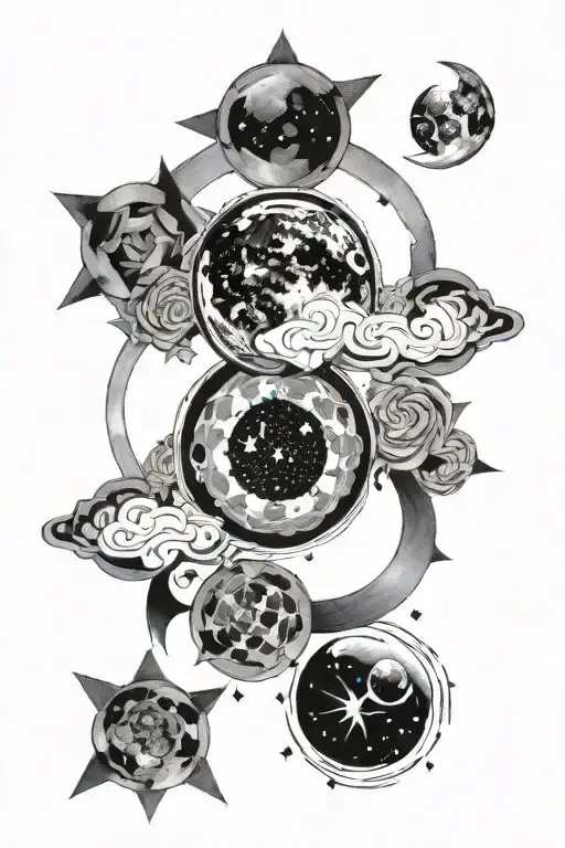 Phases Of The Moon Surrounded