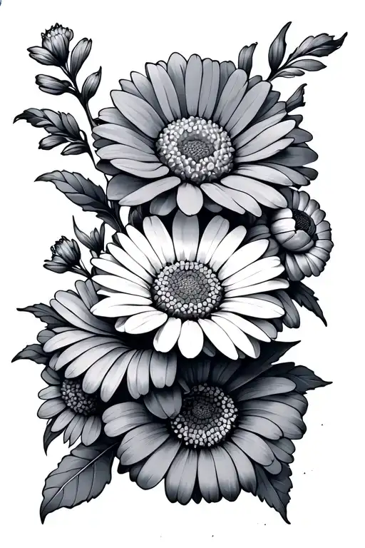 Flower With Chrysanthemum And Daisy And Violet And Marigold