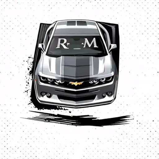 New Camero Car Door With The Initals R And M On The Window