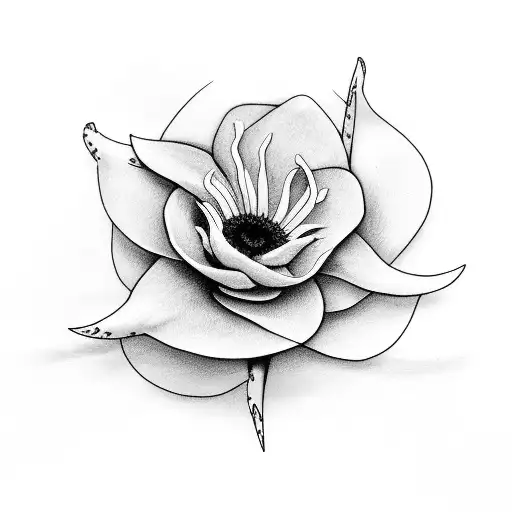 Flamingo With Aster And Morning Glory Flowers