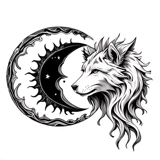 Skoll And Hati Sun And Moon