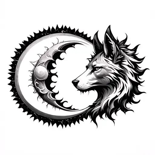 Skoll And Hati Sun And Moon