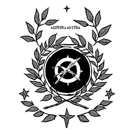 Per Aspera Ad Astra With A Laurel Branch And Two Little Star