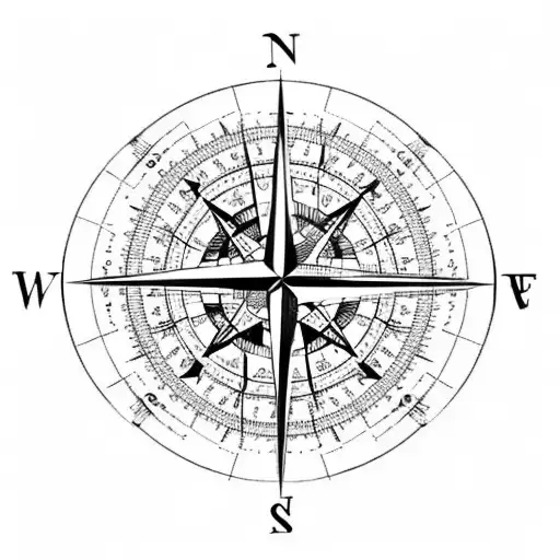 Compass With Ski Mountains